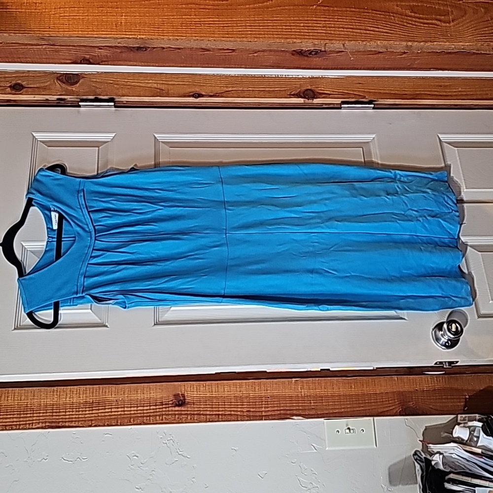 Calvin Klein Bright Turquoise Sleeveless Midi Dress